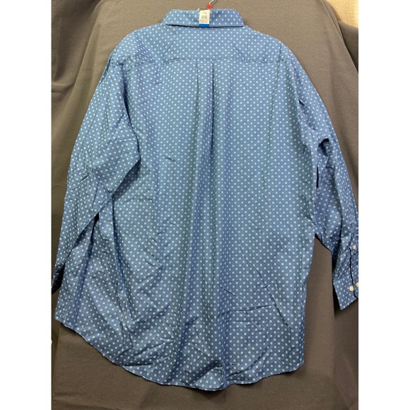 Croft & Barrow Men's Easy Care Classic Fit Blue Floral Dress Shirt 17.5 32/33 - Picture 5 of 14